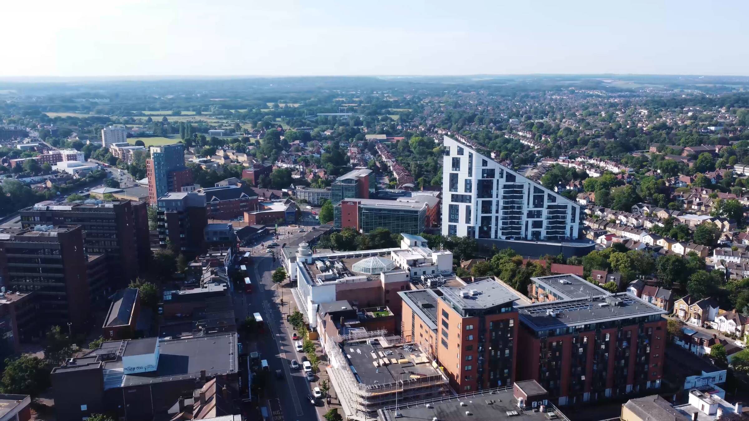 Bromley town centre offices and the Glades from the air